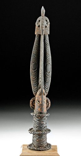 19th C. Papua New Guinea Wood Flute Stopper