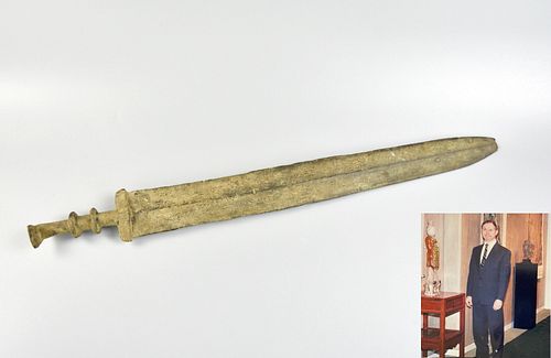 Chinese Bronze Sword w/ Inscription, Shang Dynasty
