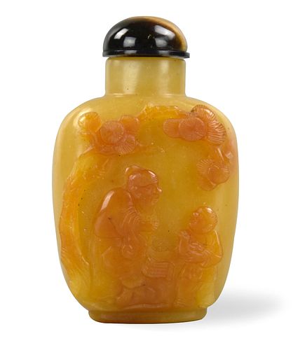 Chinese Carved Agate Snuff Bottle,Qing Dynasty