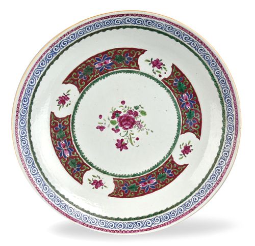 Large Chinese Famille Rose Charger, 18th .
