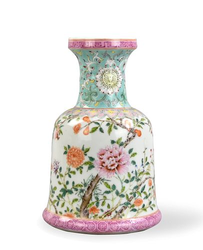 Chinese Famille Rose Bell Shape Vase, 19-20th C.