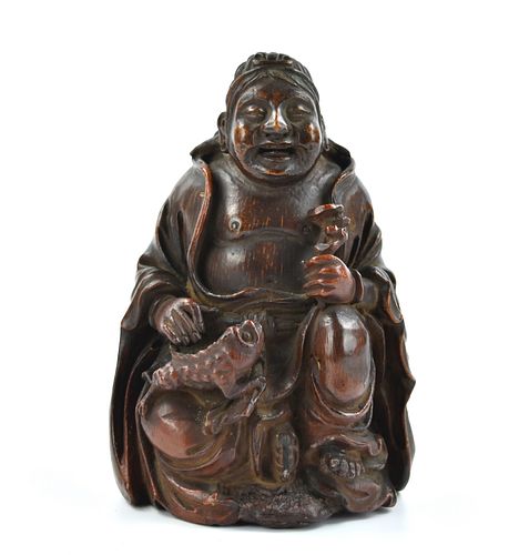A Chinese Carved Bamboo Figure, Qing Dynasty