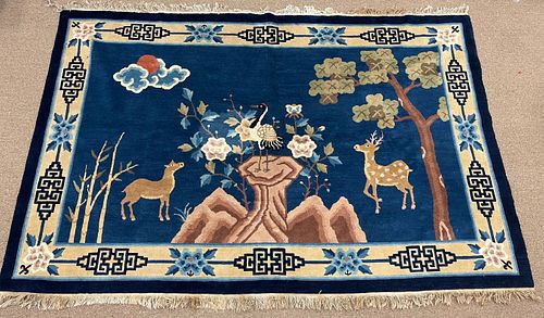 Chinese Carpet w/ Deer & Crane, Rockwork