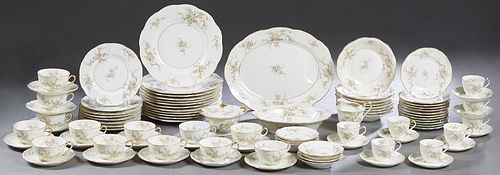 Seventy-Five Piece Set of Porcelain Dinnerware, 20th c., by Theodore Haviland, in ther "Rosalinde" pattern, consisting of 13 coffee cups, 8 teacups, 2