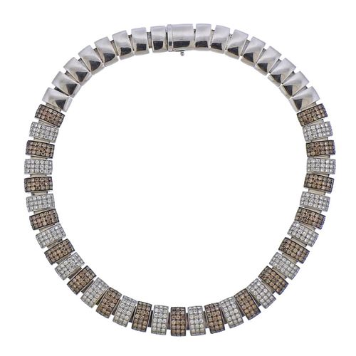 18k Gold 18 Carat Fancy White Diamond Necklace 