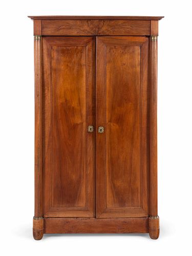 A Louis Philippe Gilt Metal Mounted Walnut Armoire