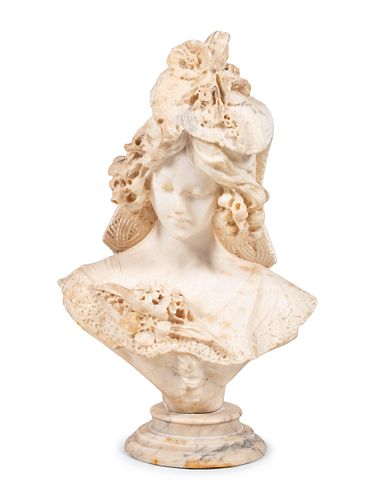 An Italian Alabaster Bust of a Lady