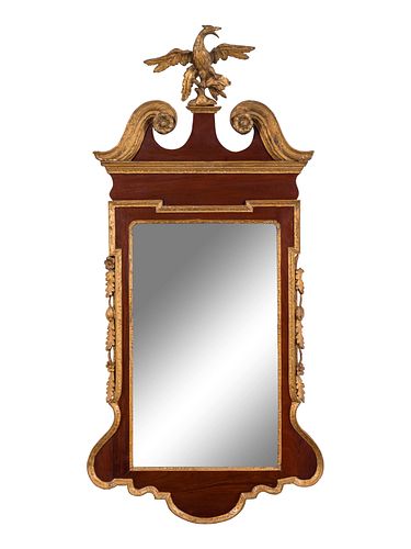 A George II Parcel Gilt Mahogany Mirror by Thomas Aldersey