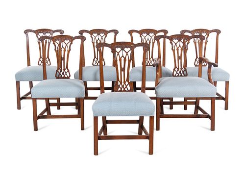 A Set of Eight George III Style Mahogany Dining Chairs