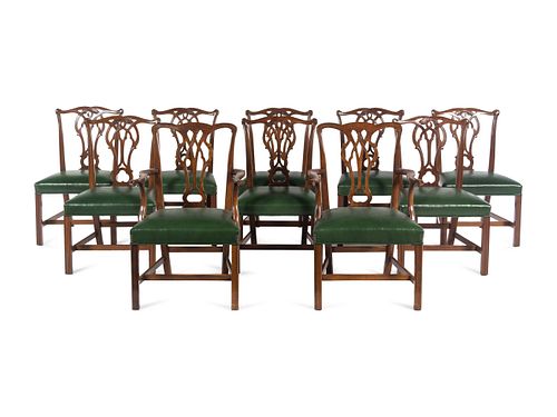 A Set of Ten George III Style Mahogany Dining Chairs