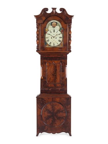 An English Mahogany Tall Case Clock