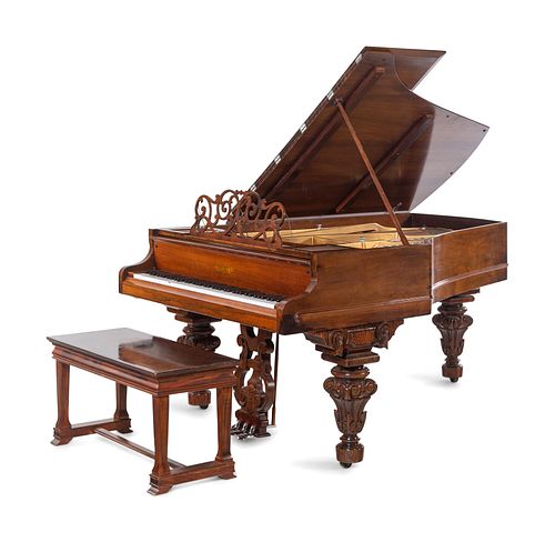 A Chickering & Sons Victorian Rosewood Parlor Grand Piano