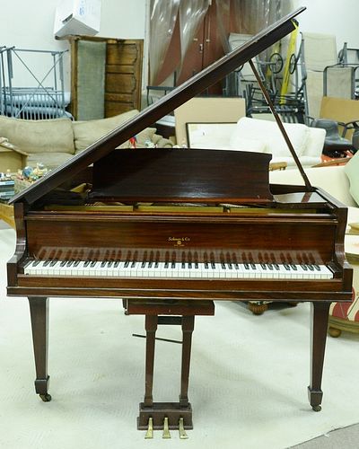 Sohmer & Company Mahogany Baby Grand Piano.