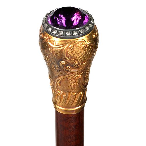 Amethyst and Gold Dress Cane