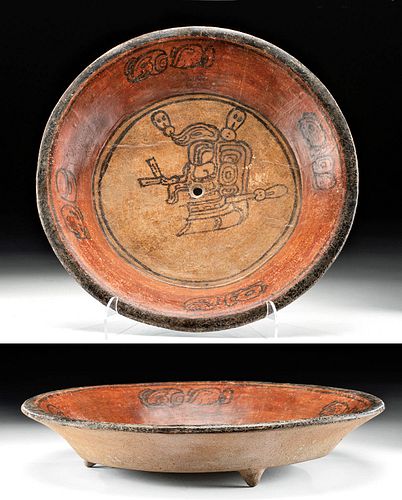 Maya Pottery Bowl Skull in Tondo, Kill Hole