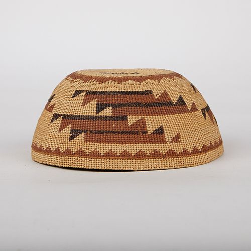 Hupa Polychrome Woven Basket Hat