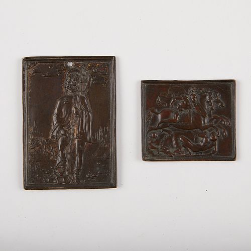 Pair of 17th c. European Bronze Plaques