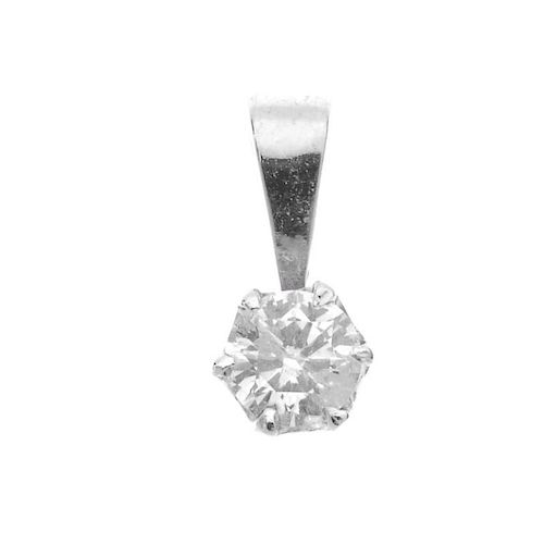 A 9ct gold diamond pendant and pair of ear studs. To include a brilliant-cut diamond single-stone pe