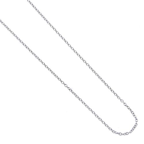 TIFFANY & CO. - a platinum necklace. The trace-link chain, with lobster clasp. AF. Signed Tiffany &