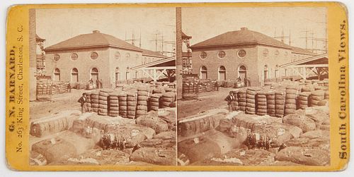 19th c. Stereoview of the Cotton Exchange Charleston SC