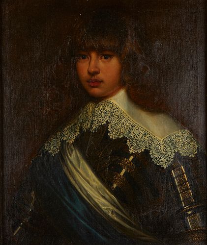 19th c. Continental School Painting Portrait of Young Gentleman