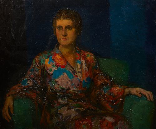 Early 20th c. Portrait of a Woman Oil on Canvas