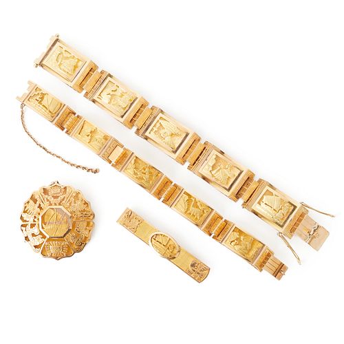 Grp: Vintage Peruvian 14K Gold Jewelry