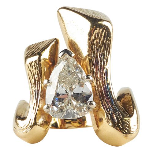 18K Gold Zirconium Ring