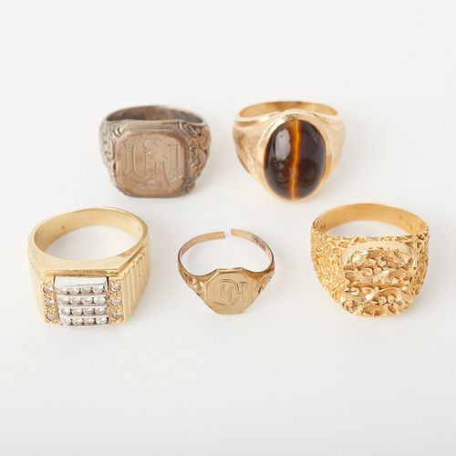 Grp: 5 Gold & Silver Men's Rings
