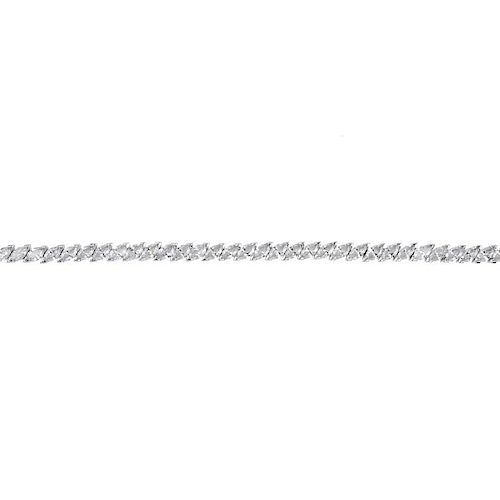 (539726-2-C) A diamond bracelet. Comprising an off-set marquise-shape diamond line, to the partially