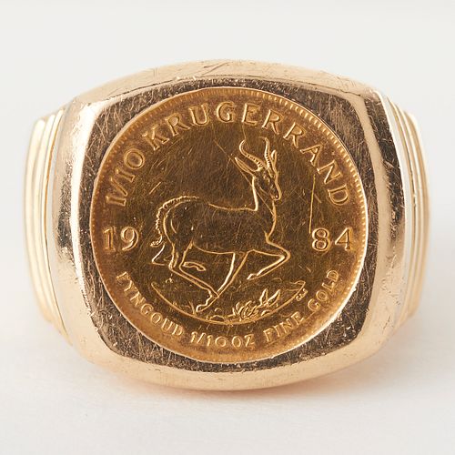 14K Gold Krugerrand Ring