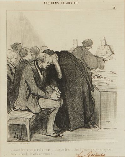 Pair of Honore Daumier "Les Gens de Justice" Lithographs
