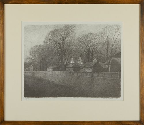 Mike Lynch Row of Houses Lithograph 1978