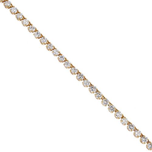 (540752-4-A) A diamond necklace. The brilliant-cut diamond line, to the partially concealed clasp. E