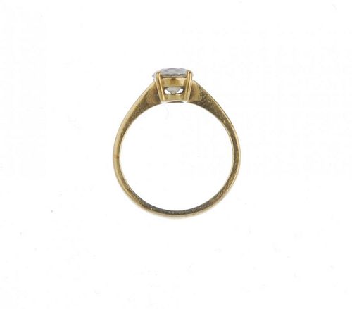 (546519-1-A) An 18ct gold diamond single-stone ring. The brilliant-cut diamond, to the tapered band.