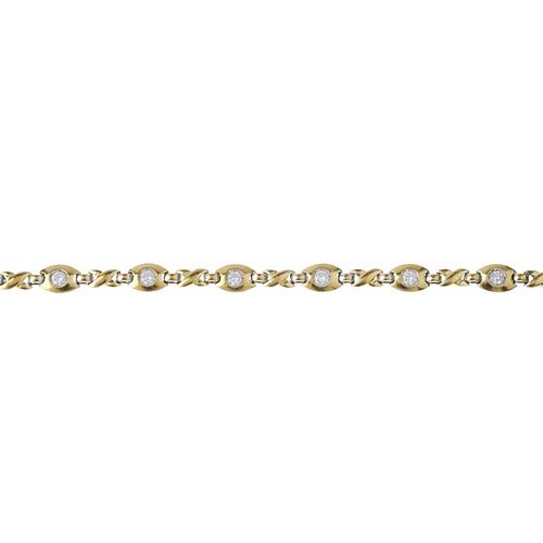 (546519-4-A) A diamond bracelet. Designed as a series of brilliant-cut diamond oval-shape links, wit