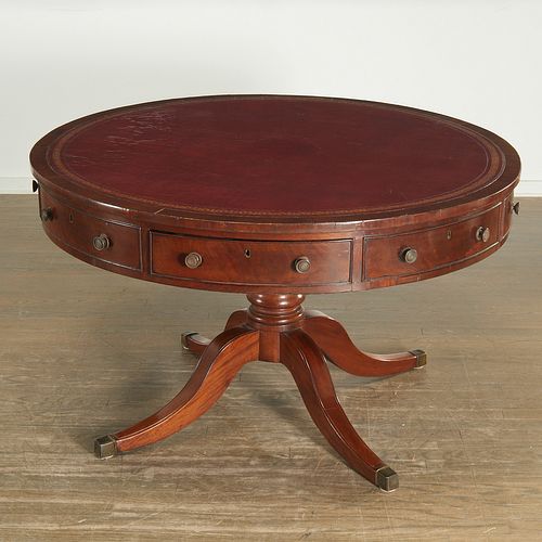 Regency mahogany drum library table