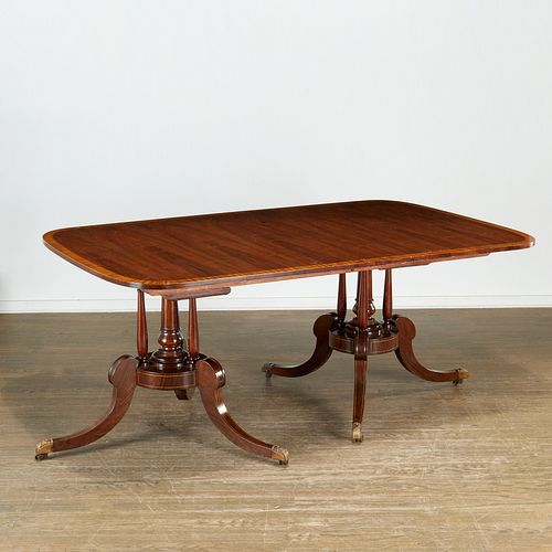Regency style rosewood pedestal dining table