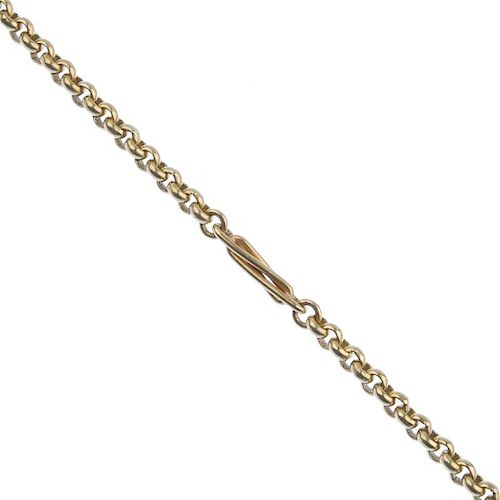 (57412) A 9ct gold fancy-link chain. Hallmarks for Sheffield. Length 51cms. Weight 40.3gms. <br><br>