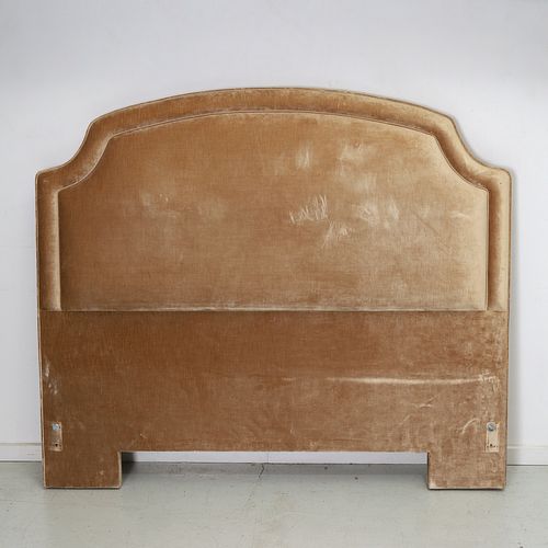 Custom velvet upholstered queen headboard