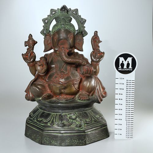 Large Indian bronze sculpture of Ganesha