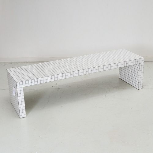 Modernist "graph paper" coffee table or bench