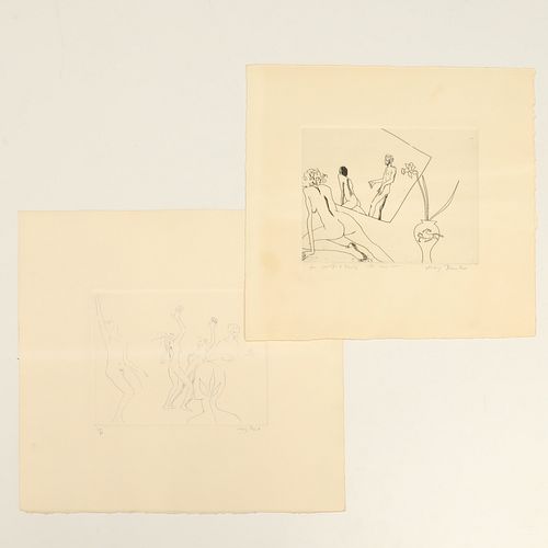 Mary Frank, (2) etchings