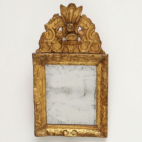 Antique Italian Baroque giltwood mirror
