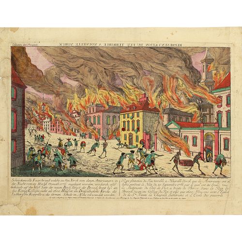 Haberman, 1776 Great Fire of New York, engraving