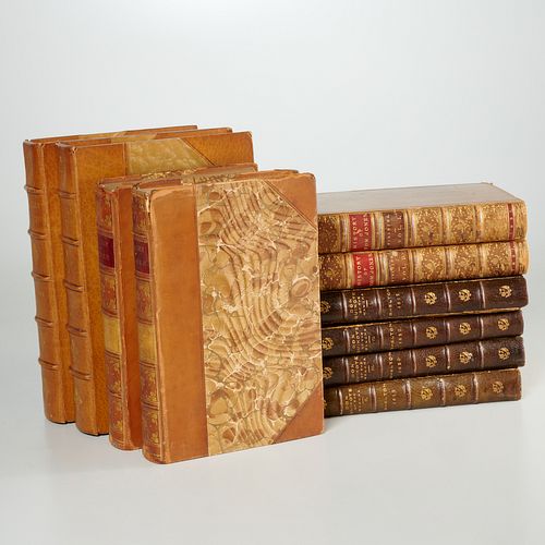 (10) Vols., 19th c. lit., fine leather bindings
