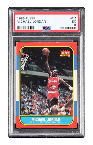 1986 Fleer Michael Jordan Rookie Card #57 PSA 5