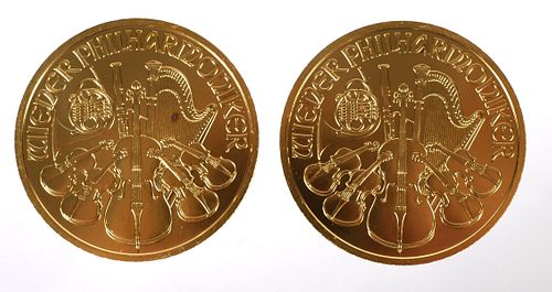 (2) Austria 2000 Schilling Philharmonic Gold Coin 