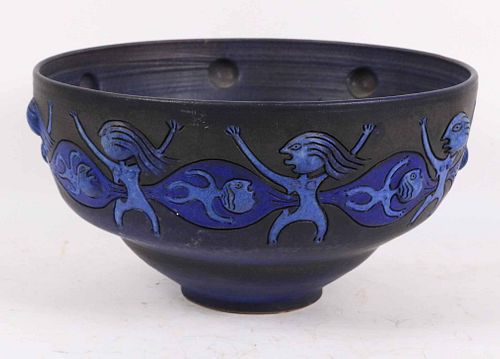 Edwin & Mary Scheier Glazed Ceramic Bowl