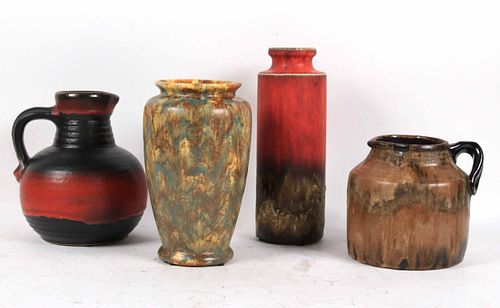 Four Art Pottery Table Vases and Pitchers